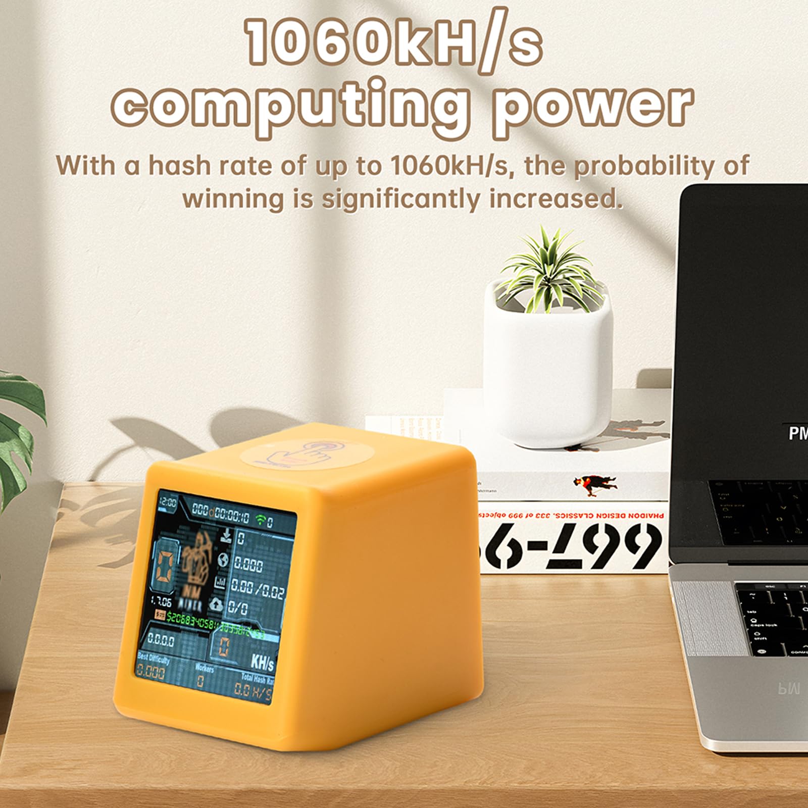 diymore ESP32 con schermo da 1,54", 1060KH/s Solo Lottery Miner per il calcolo dell'hash rate