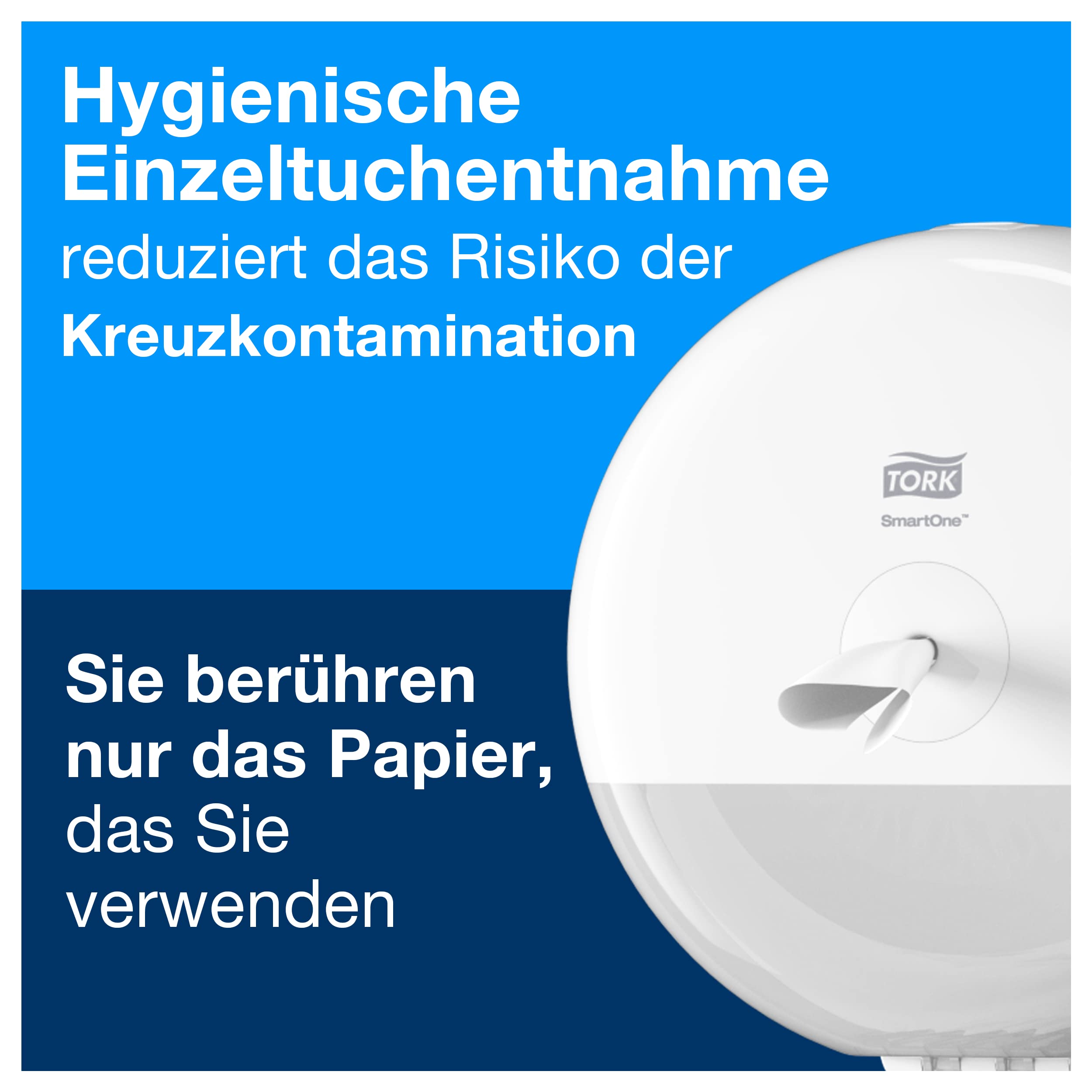 Tork SmartOne® Mini Doppelrollenspender für Toilettenpapier Weiß T9, Hohe Kapazität, Elevation Linie, 682000