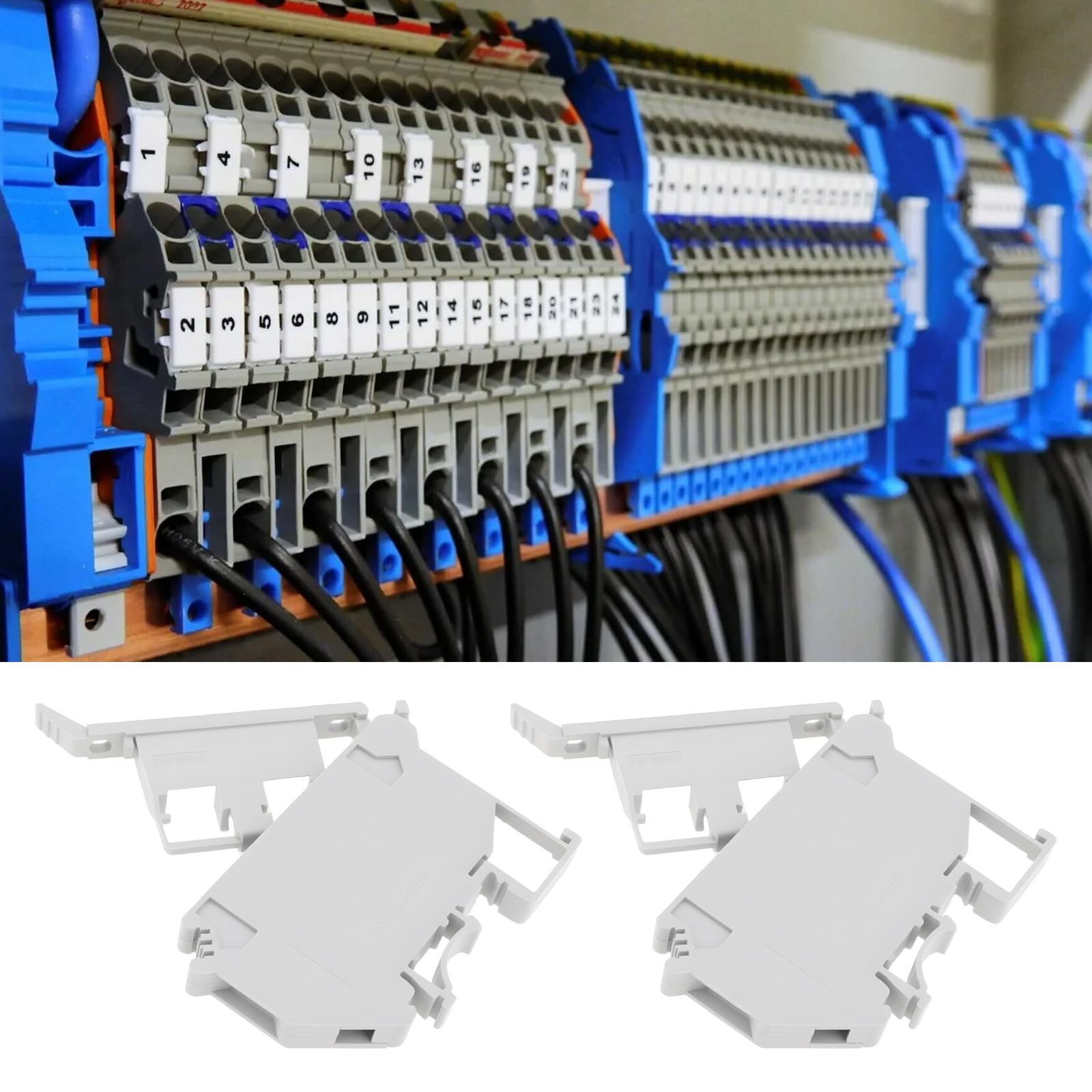 Be In Your Mind 4pcs Fuse Terminal Blocks UK5-HESI Without Led Light 6.3A for 5x20mm Fuse Gray - Image 2