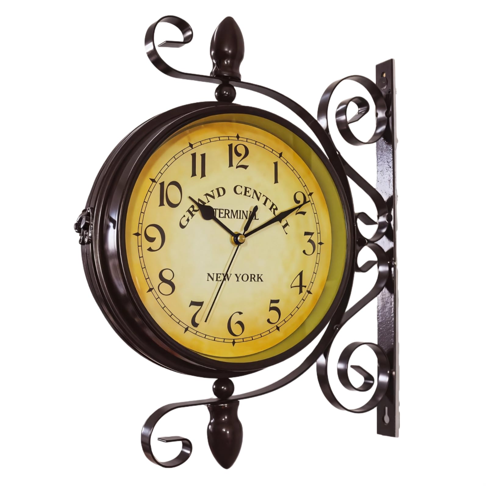 Horloge de gare vintage fer forgé double face industrielle pour une décoration raffinée