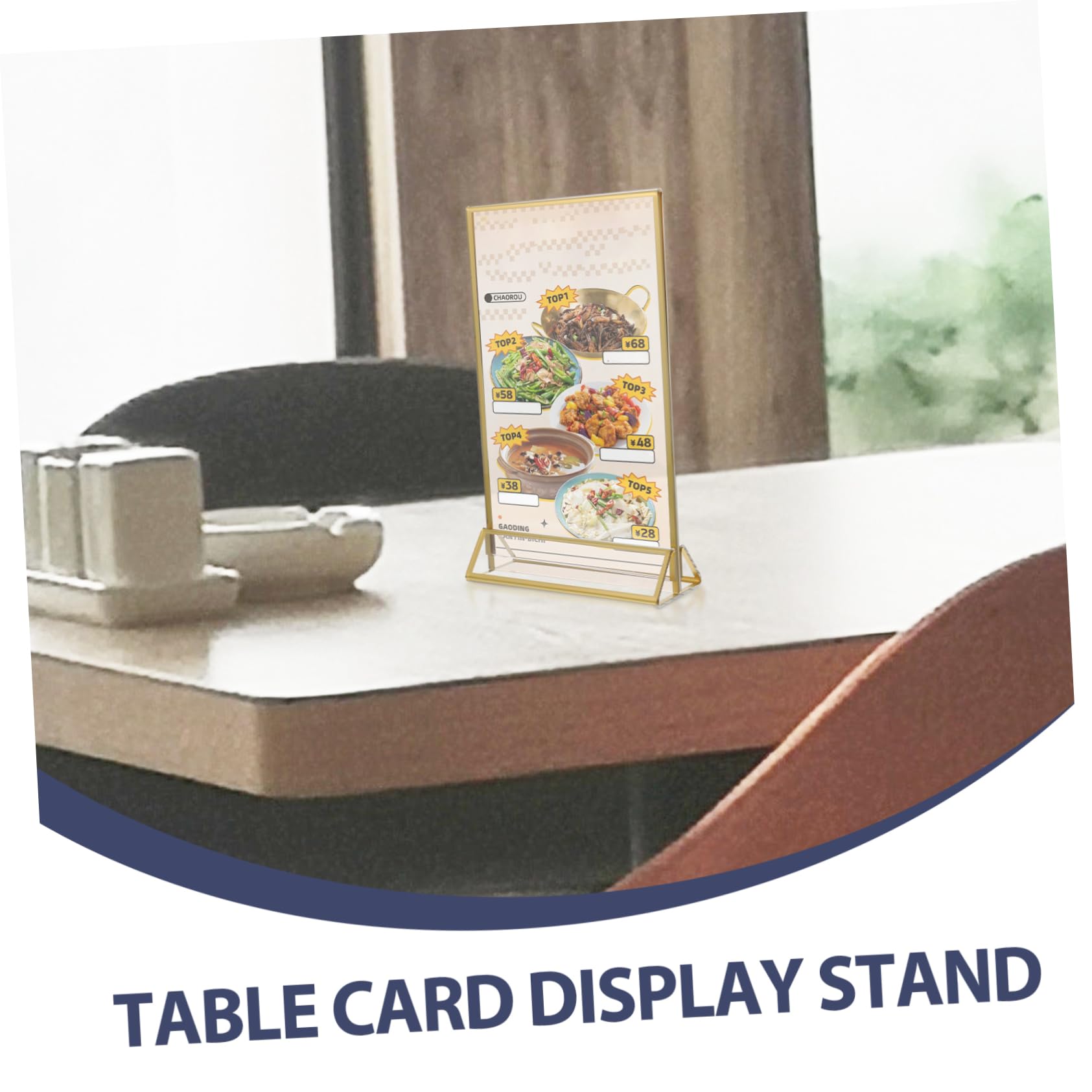 SHOWERORO 6piezas Soporte De Carteles De Acrílico Transparentes De Menú Para Mesa Exhibidor Vertical De Tarjetas Para Bodas y Restaurantes