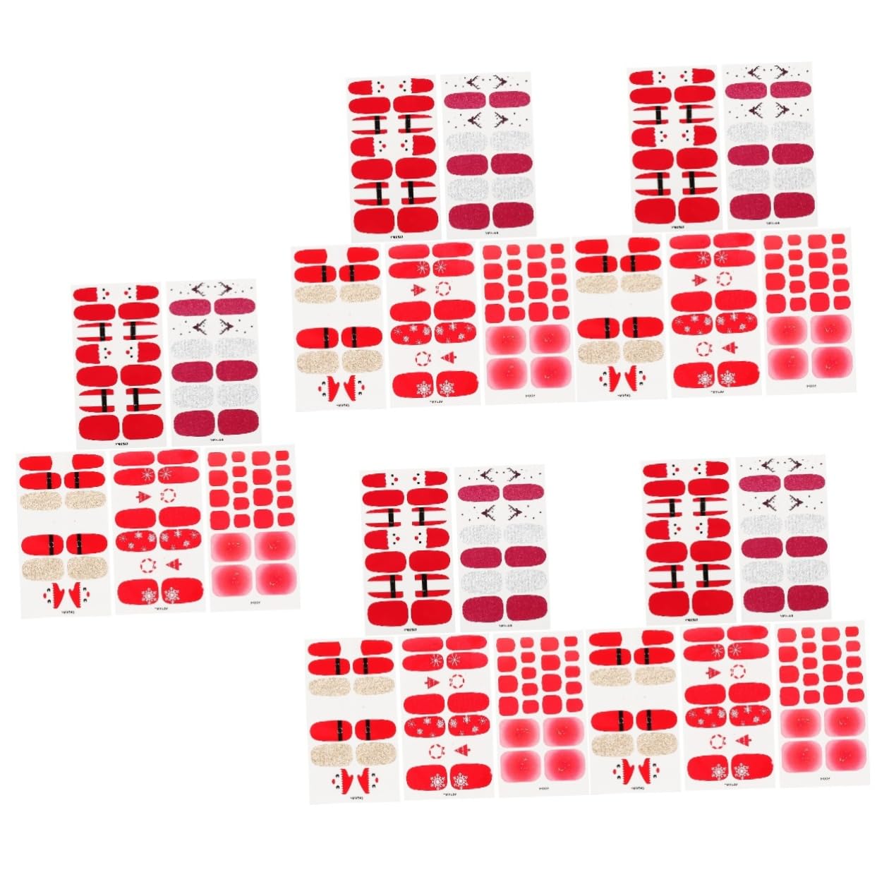 FRCOLOR 5 Set Adesivi Per Unghie Natalizi Ragazze Unghie Finte Unghie Finte Per La Festa Di Natale Consigli Per Decorazioni Natalizie Per Le Unghie Rosso 5 Fogli 5 Fogli*5