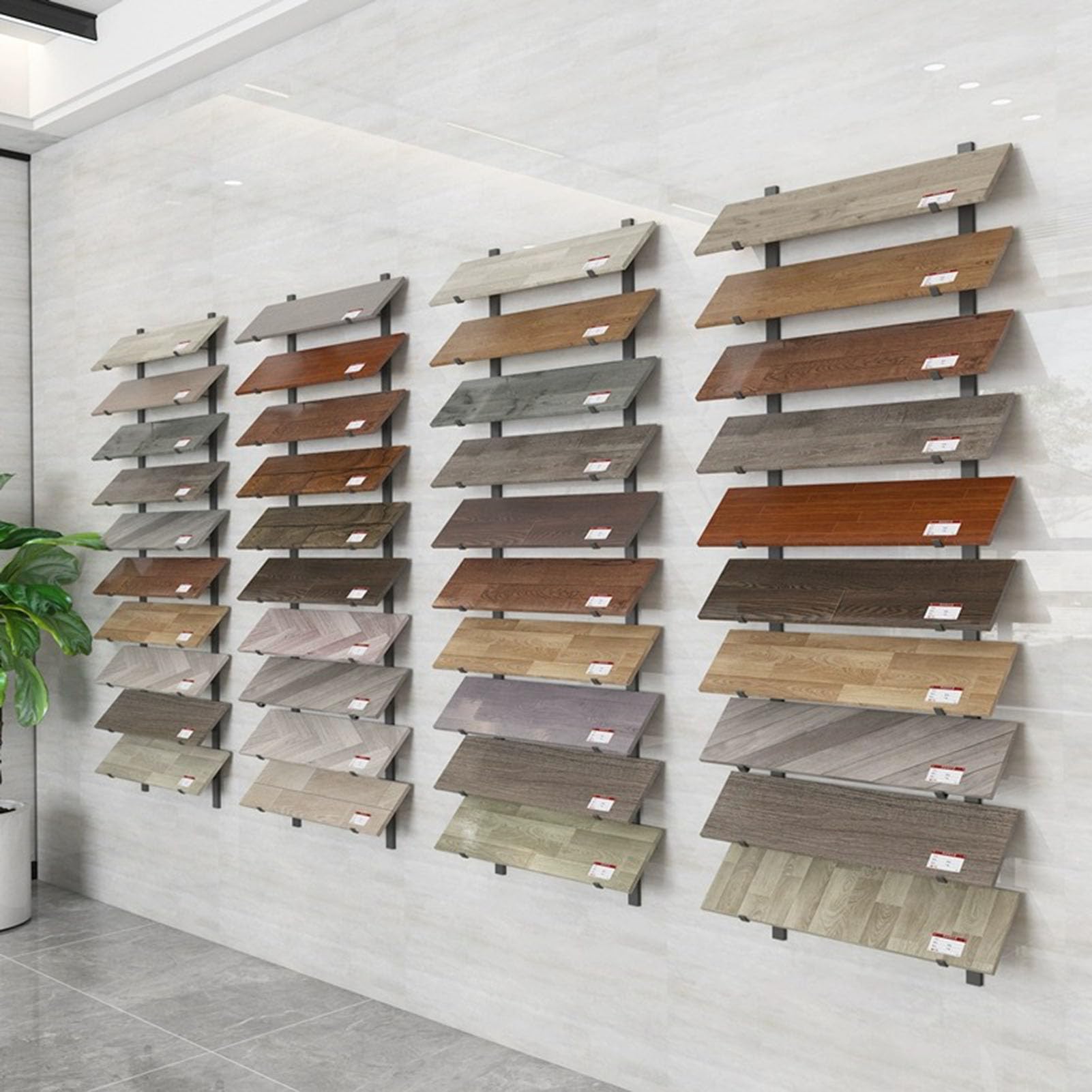 Expositor de muestras de suelo de madera 10 niveles para montaje pared，Estante de almacenamiento de baldosas de cerámica Estante para muestras de materiales de construcción，Para exposiciones tiendas
