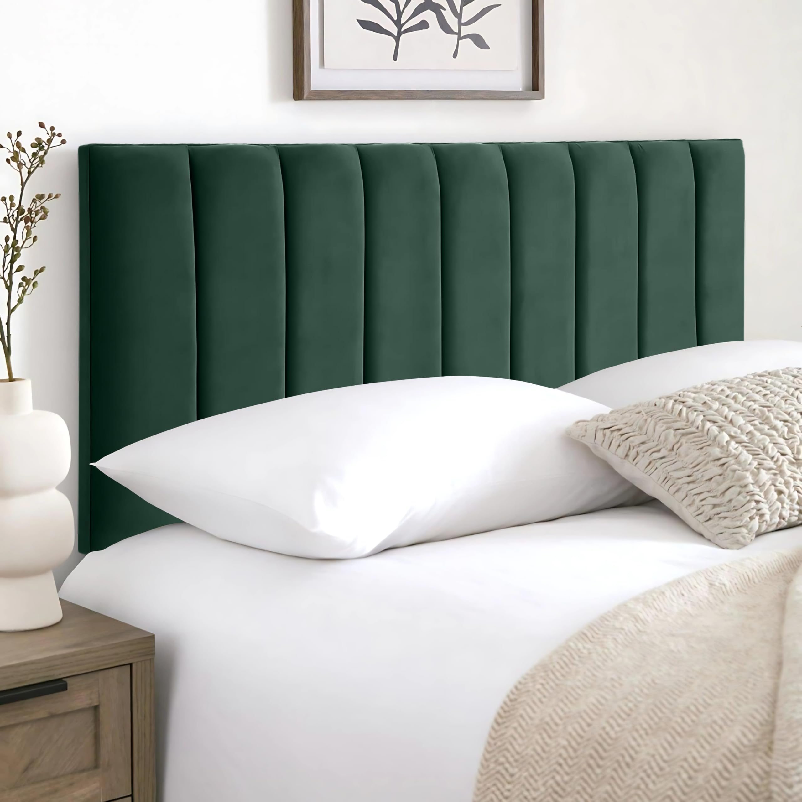 HB-1 Headboards for Beds – 9vp 24'' Divan Bed Headboard – Headboards for Divan Beds, Bedroom & Hotel Furniture, Elegant Soft Plush Fabric Head Board (Emarald Plush, 3FT Single) — image 1