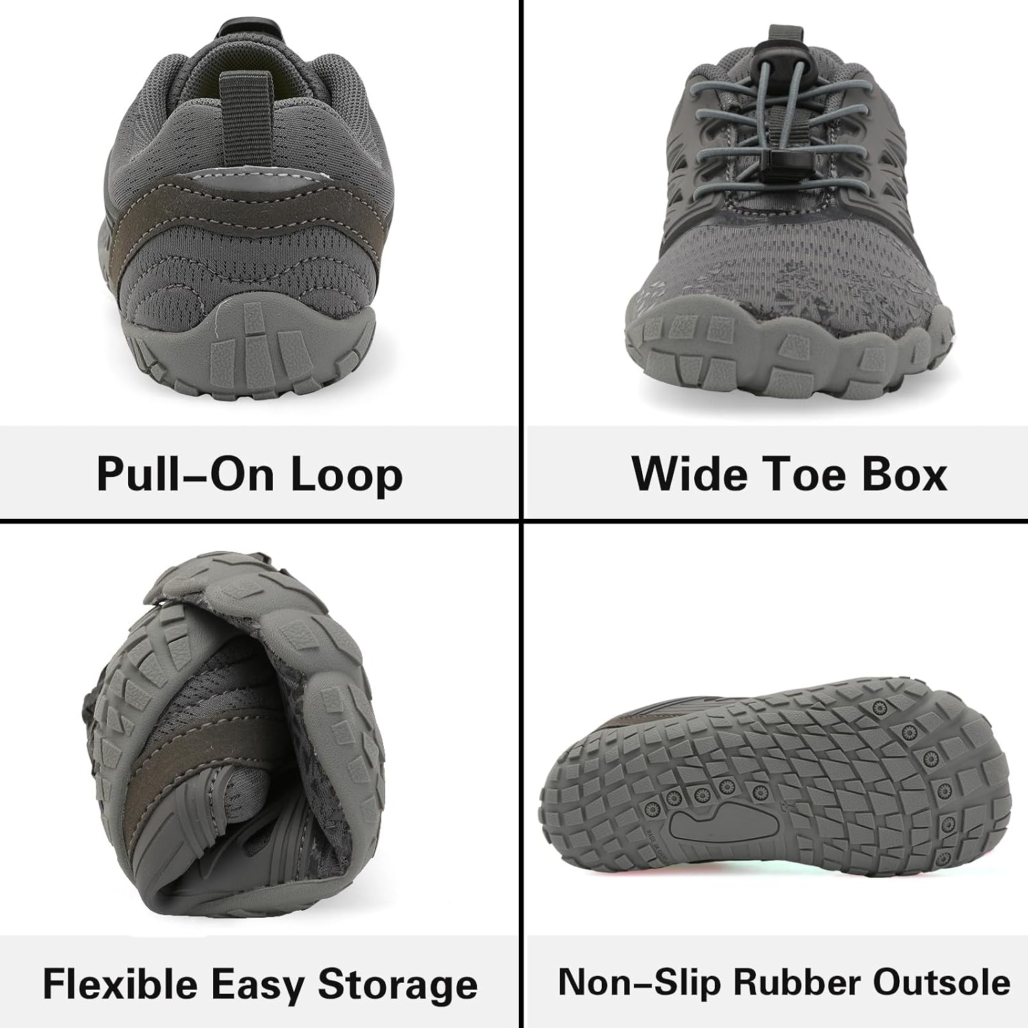 L-RUN Kids Water Shoes Quick Dry Boys Girls Barefoot Shoes for Beach Pool Sand Non-Slip Outdoor Athletic Walking Sneaker