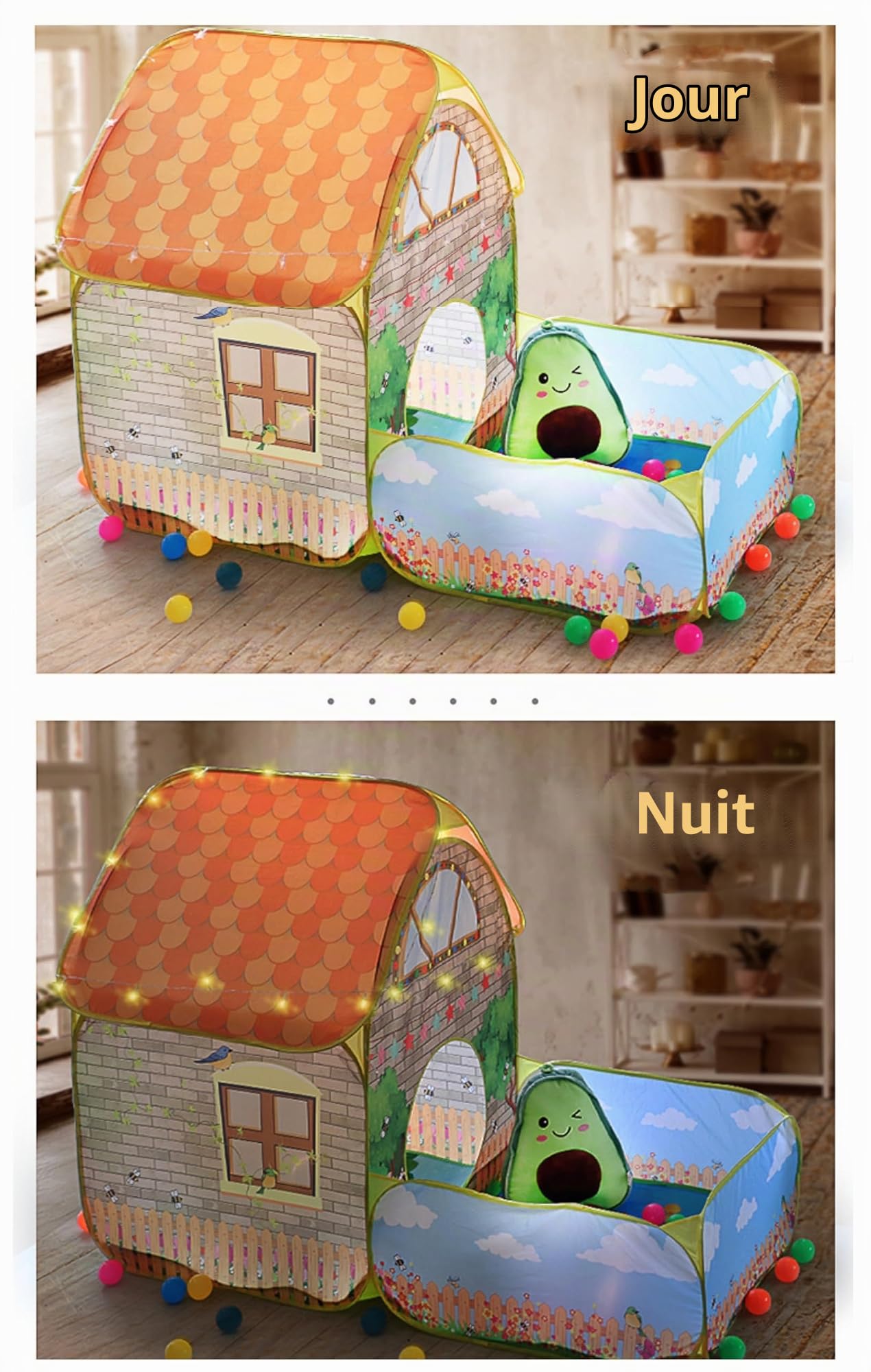 Tente de Jeu pour Enfants avec Piscine à balles, Maison de Jeu d'intérieur pour garçons et Filles, 160 x 80 x 115 cm