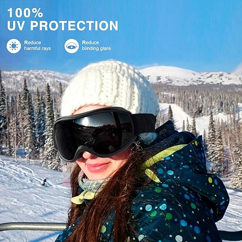 Miniatura 10 de AVV Gafas de esquí con protección UV, antivaho, para snowboard, nieve, OTG para hombres, mujeres, adultos y jóvenes