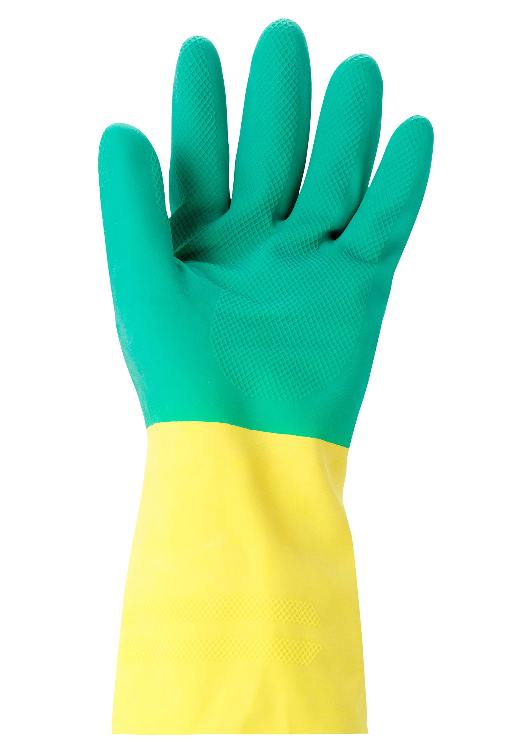 Ansell AlphaTec 87-900 Gants de Travail Multi-Usage, Résistance Chimique, Design Durable avec Excellente Préhension, Finition Coton, Gant Homme Femme, Vert, Taille L (12 Paires)