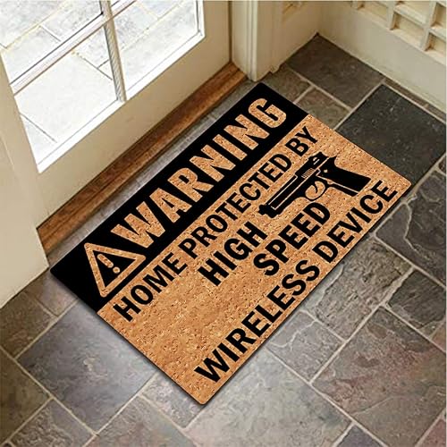 Miniatura 2 de MjiejieM Divertidos felpudos protegidos por un dispositivo inalámbrico de alta velocidad para interiores, tapete de bienvenida para entrada y puerta