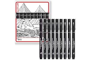 Uni-pin FineLiner Drawing Pen Set, Complete Grades in Black Ink