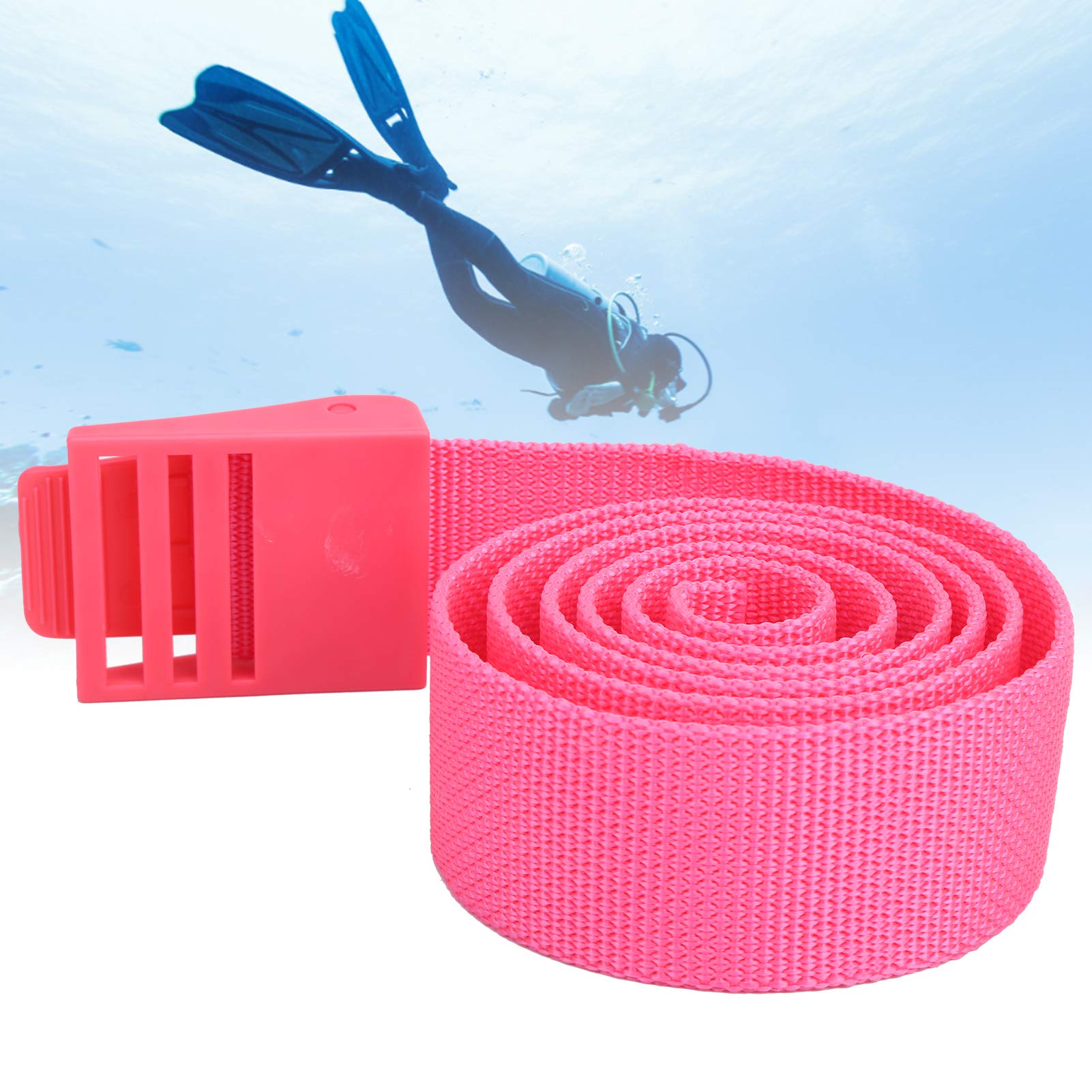 Xolsurg Diving Weights Belt Nylon Webbing Waist Belt Plastic Buckle 150CM Long for Divers (Rosy)