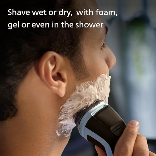 Philips rasoio elettrico serie 3000x - Rasoio elettrico Wet & Dry per uomo colore blu cielo, con tecnologia SkinProtect, rifinitore a scomparsa, rasoio ergonomico per uomo (modello X3053/00) - 4