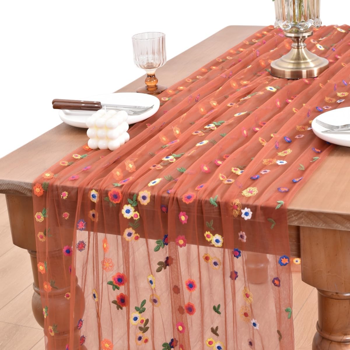 Flower Table Runner Floral Daisy Fall Wedding Birthday Party Home Decor