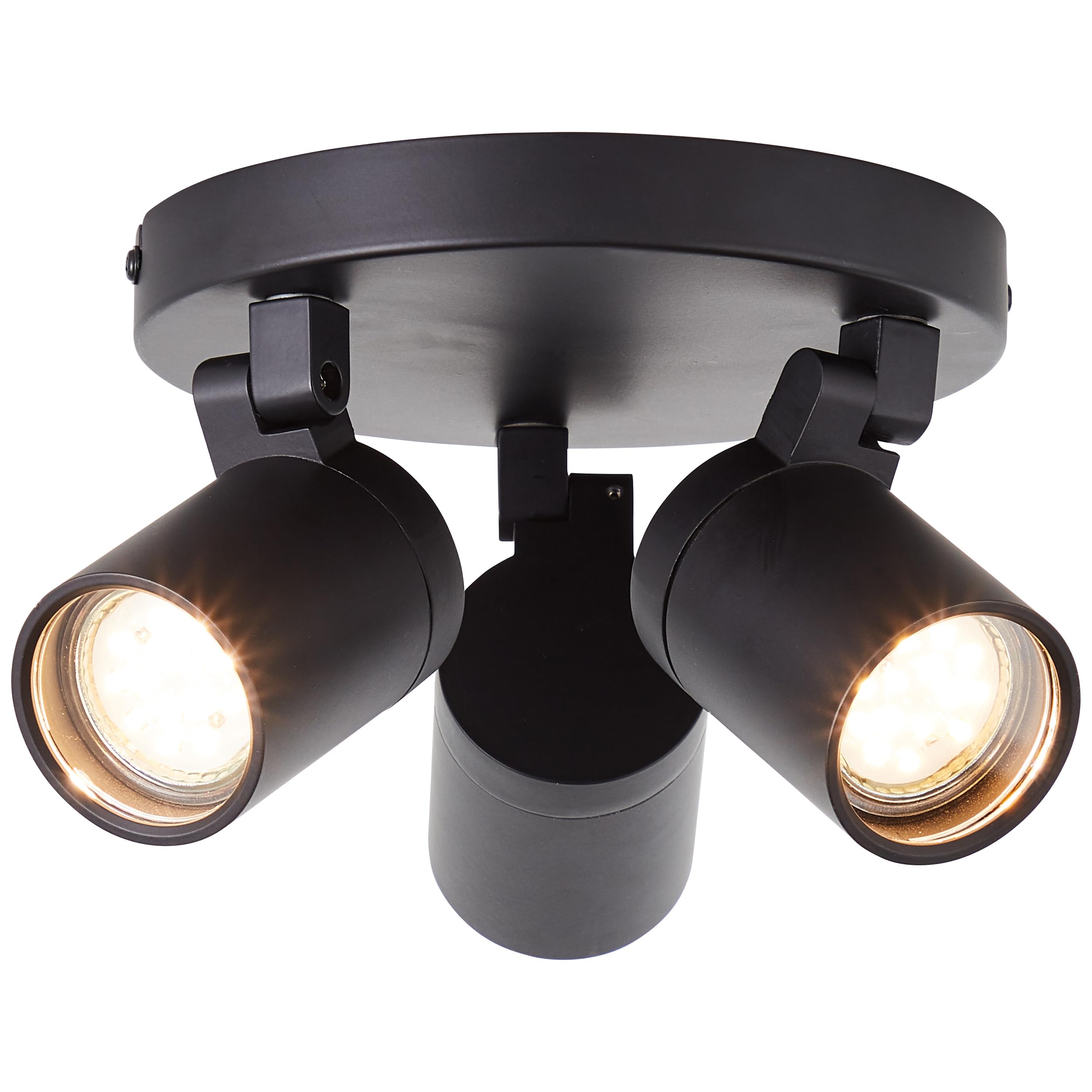 Brilliant Alessia Spotrondell 3flg schwarz matt Metall/Glas 3x LED, GU10, 5 W, Geeignet für LED-Leuchtmittel (nicht enthalten)