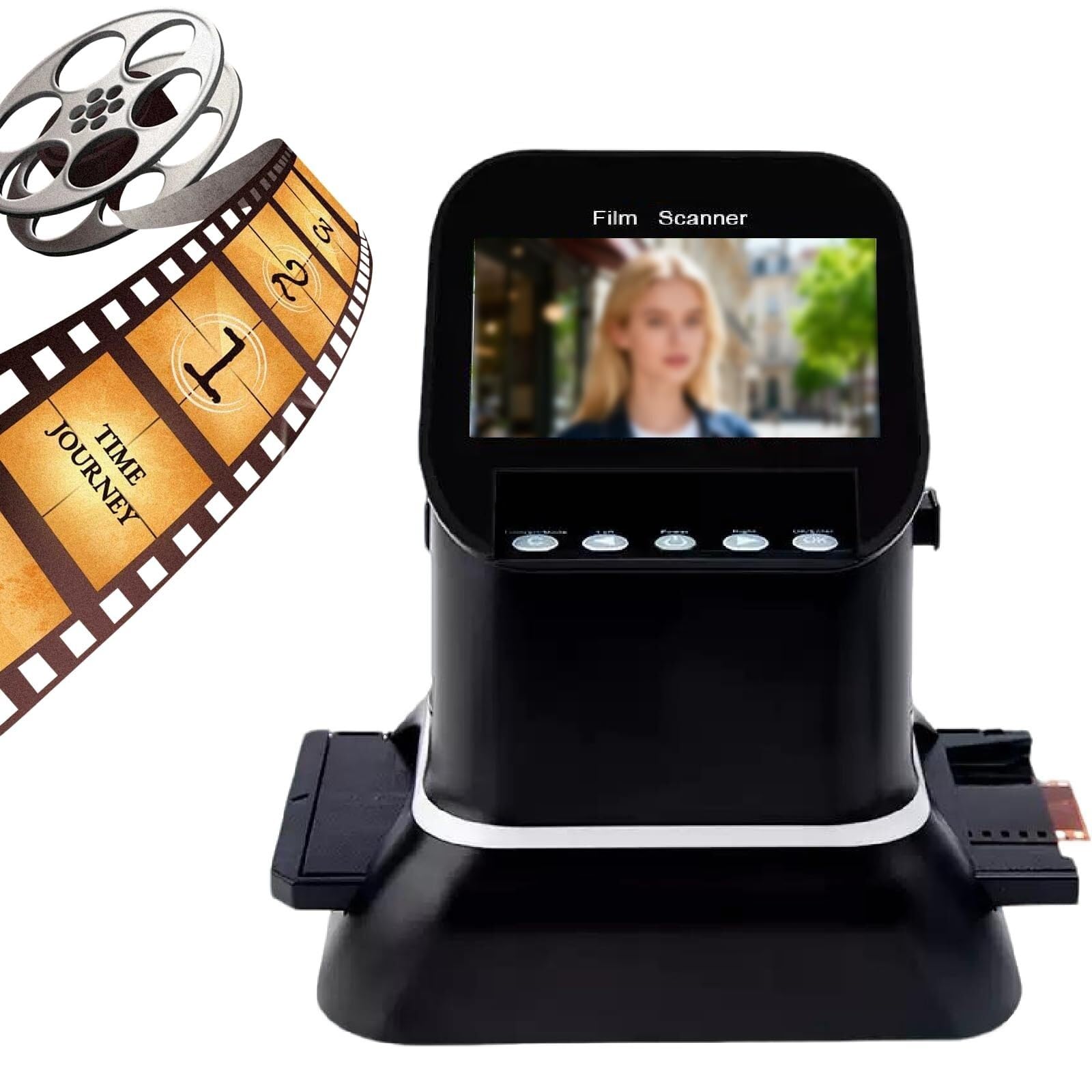 Escáner Digital de película de 22 MP para Formato Medio 120, 5 tamaños Microfilm de 35 mm 127 Diapositiva LCD de 4,3" Conversor de Negativos a JPEG de Alta resolución