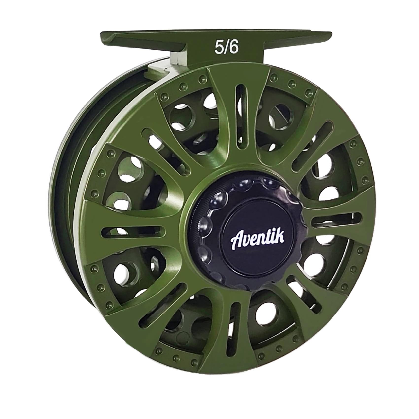 Aventik HVCE Graphite Fly Reel Center Drag System Classic III Graphite 3/4, 5/6, 7/8wt Large Arbor Freshwater Fly Fishing Reels