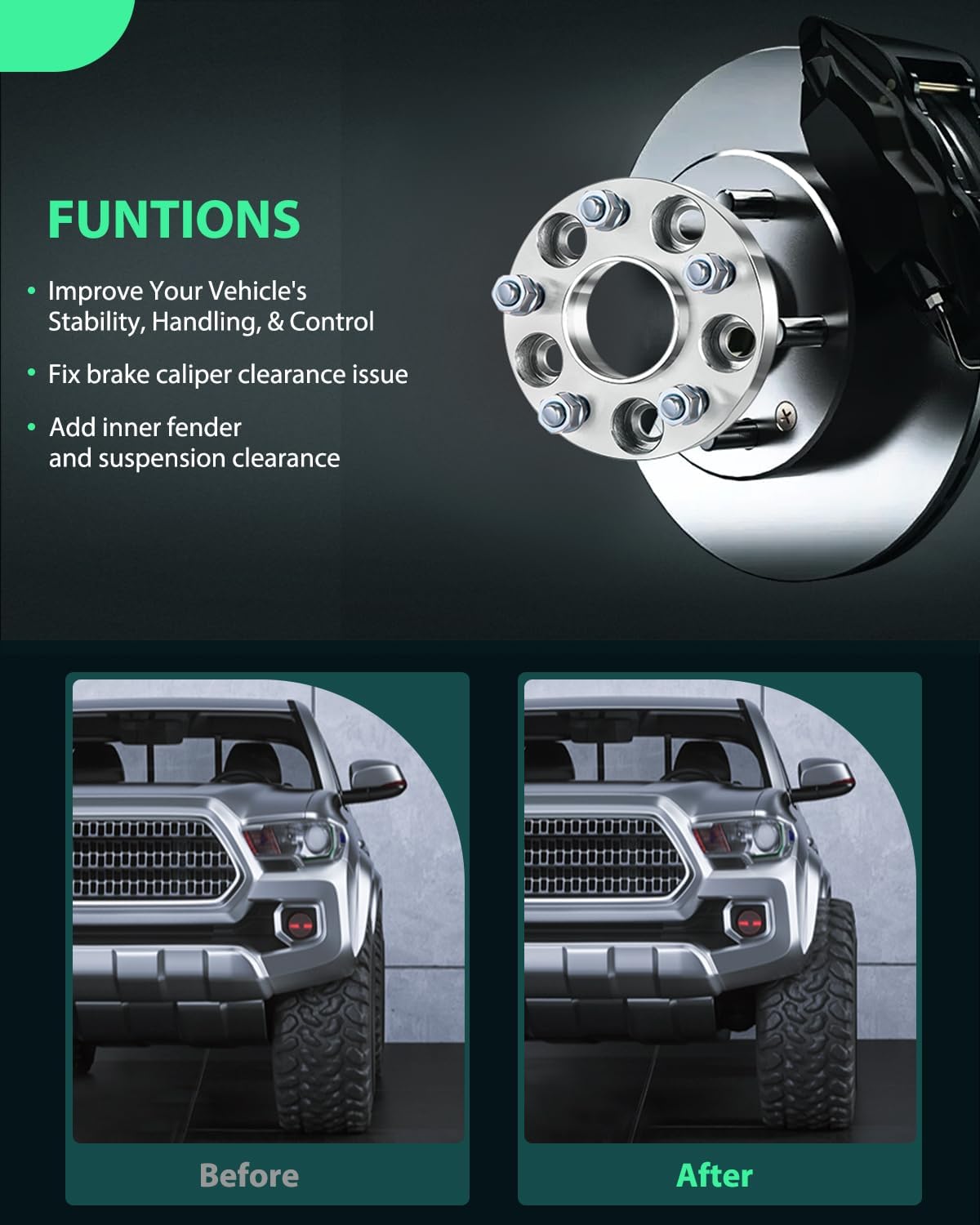 SCITOO 4X 1 inch 5x114.3 to 5x114.3 Hubcentric Wheel Spacers 5x4.5 5 Lug fits for 6 RX8 MX5 Wheel Spacers for CX7 Wheel Spacers for MX6 for Tacoma Wheel Spacers
