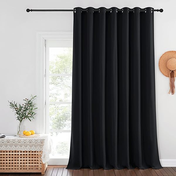 NICETOWN Blackout Silver Grey Curtain Vertical Blinds, Grommet Room Darkening Curtain Thermal Drape Extra Long Sound Dampening for Living Room/Bedroom (W66 x L102, 1 Panel)