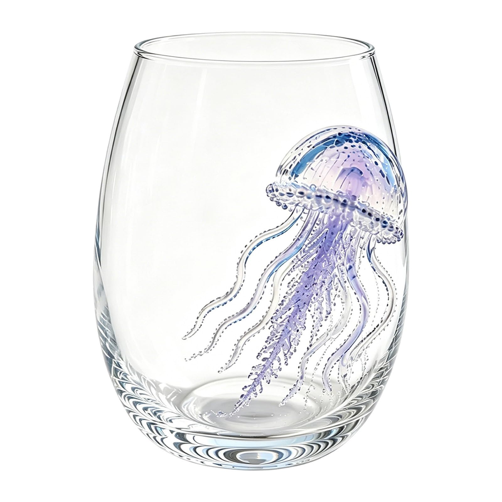 Artisanal Blue Ringed Octopus Glassware, Ocean Octopus Drinking Glass Barware, Handmade Nautical Cocktail Cup, Marine Animal Inspired Ocean Decor for Home Bar Gift