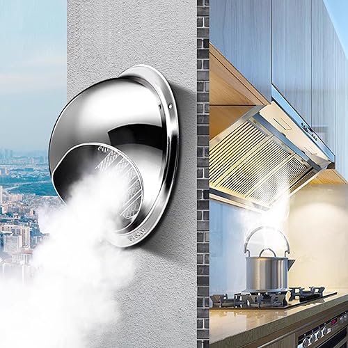 Miniatura 5 de Tapón de chimenea de acero inoxidable 304, rejilla de ventilación de pared redonda, salida de aire de pared exterior, campana extractora, tubo de