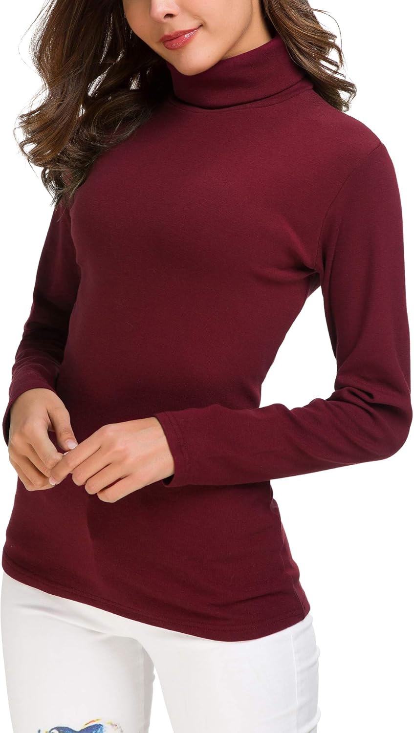 EXCHIC Women's Long Sleeve Turtleneck Sweater Slim Fitted Knitted Pullover Sweater Tops - Image 3