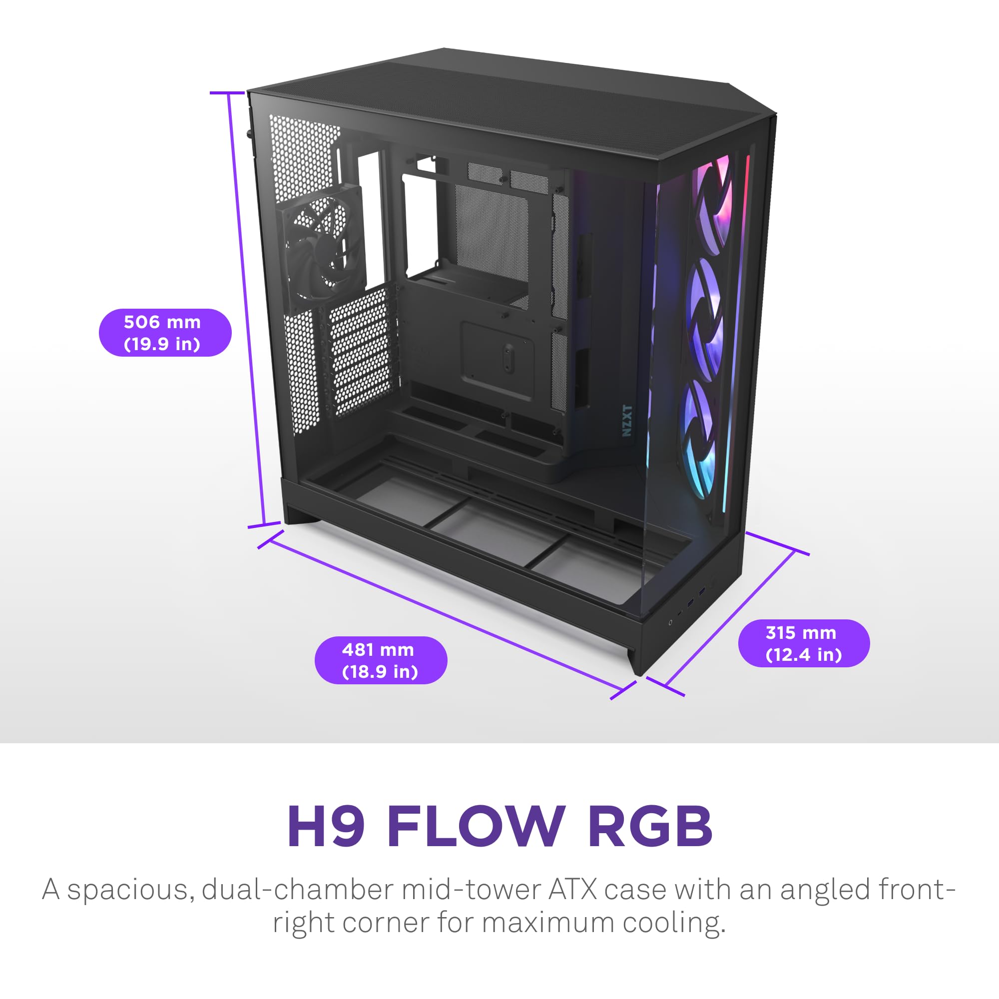 Amazon | NZXT H9 Flow RGB (2025) デュアルチャンバー RGBファン搭載