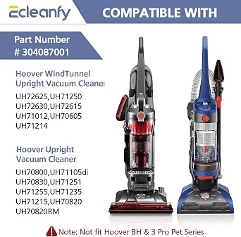 4-Pack 304087001 Filters Compatible with Hoover WindTunnel Upright Vacuum Cleaner UH71250 UH72630 UH72625 UH72615 UH71012 UH70605 UH71214Note: Not fit Hoover BH & 3 Pro Pet Series