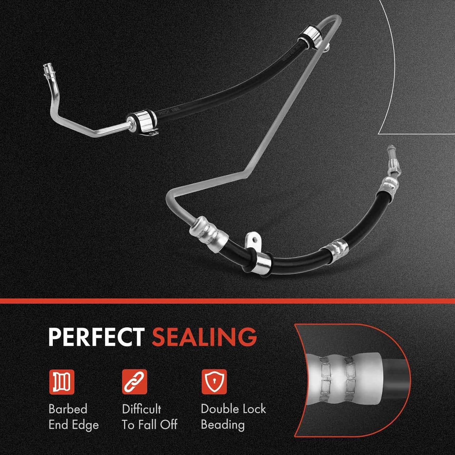 A-Premium Power Steering Pressure Hose Line Assembly Compatible with Dodge, Freightliner, Mercedes-Benz Models - Sprinter 2500 2007-2017, Sprinter 3500 2007-2017, 3.0L, with O-ring, Pump to Rack/Gear