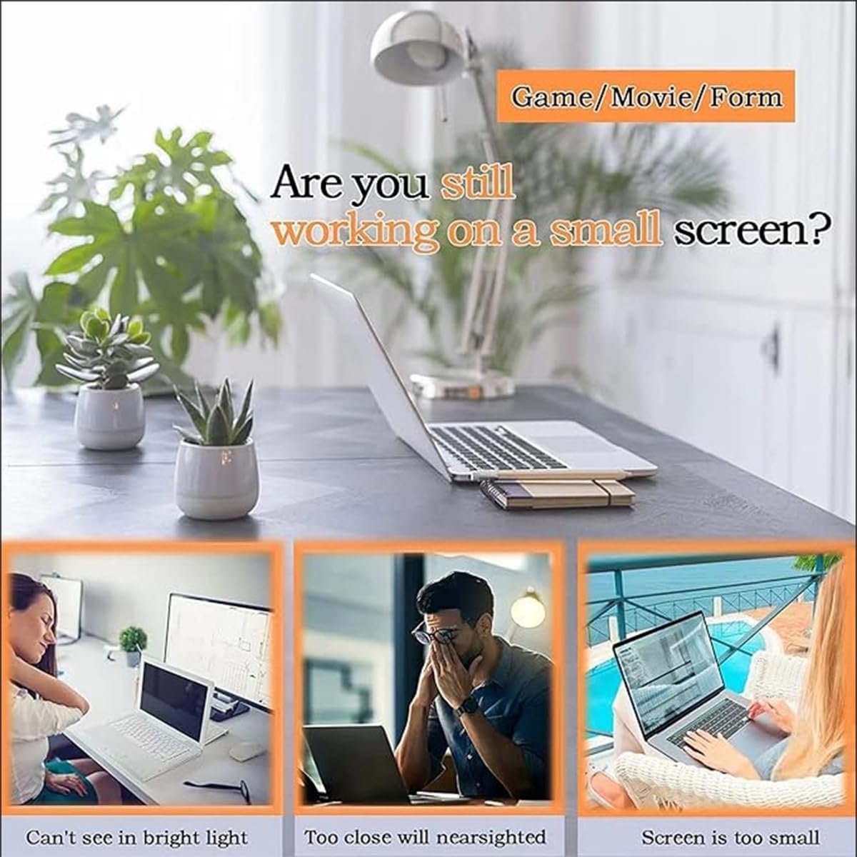 Screen Magnifier with HD Anti - Blue Light for Gaming Working & Binge Watching Adjuster Stable Stand Adjustable Angle Fresnel Optical Lenses Protect Your Eyes