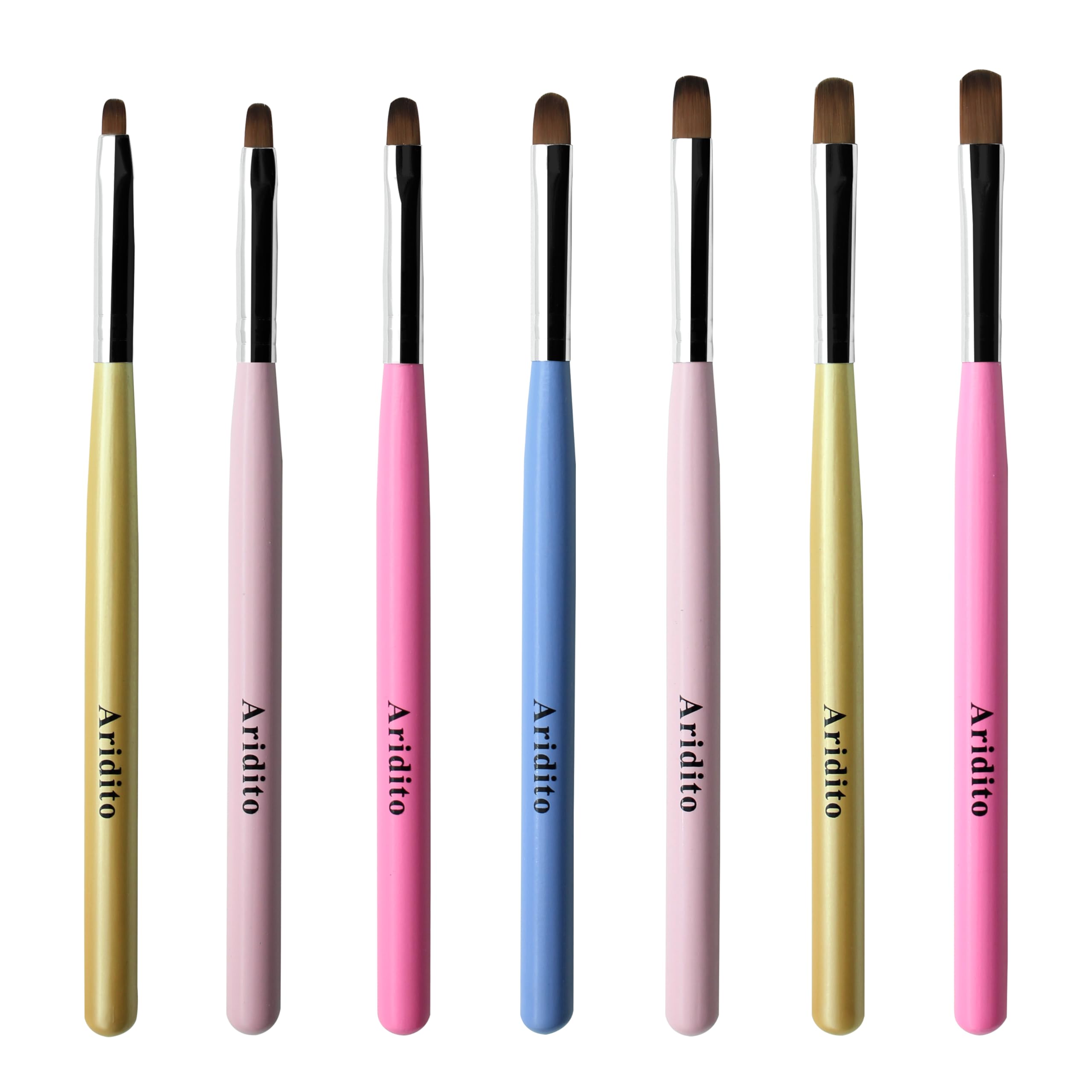 7Pcs Macaron Oval Gel Nail Brush Set