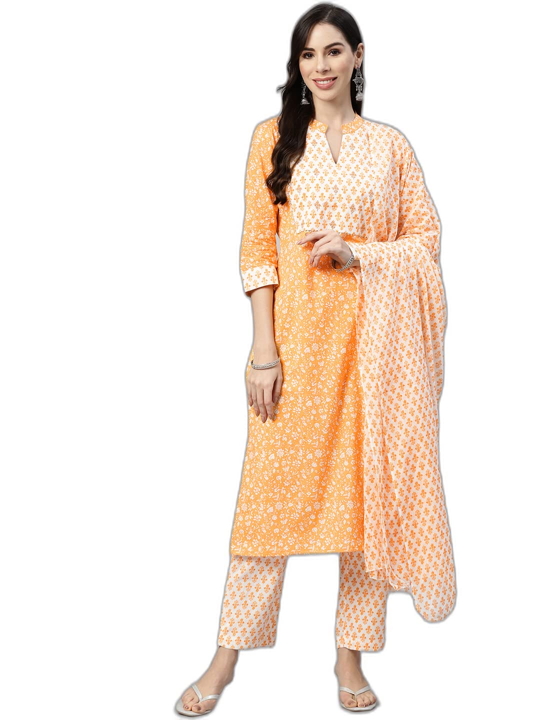MyazaWomen Cotton Floral Printed Kurta Set