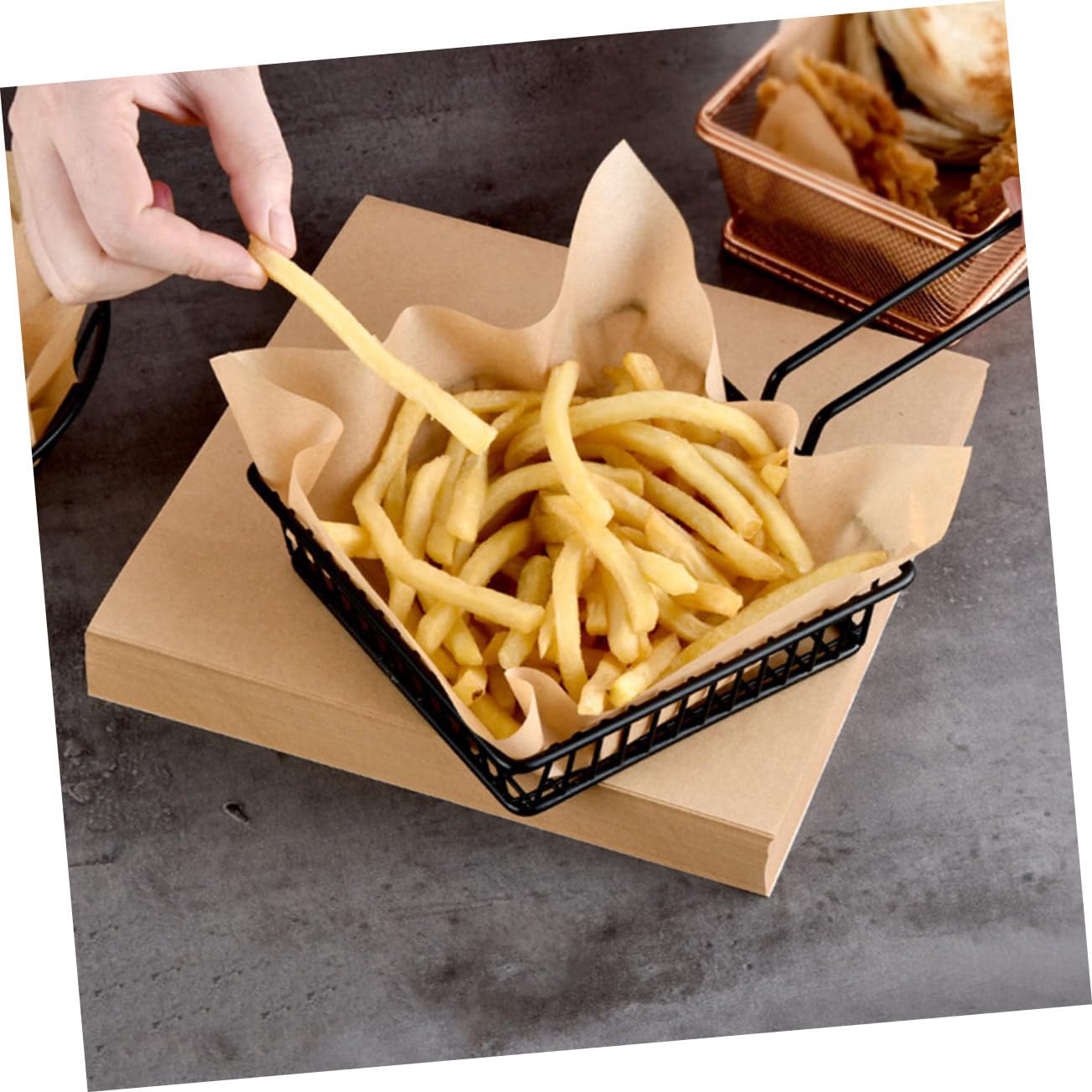 VALICLUD 500hojas Papel Para Freír Papel Absorbente De Aceite Sin Blanquear Para Snacks Hamburguesas y Horno y Resistente La Grasa Para Cocina y Freidora