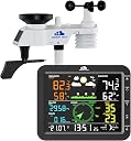 10-in-1 Wireless Weather Station with Outdoor Wireless Sensor,Radio Controlled Clock,Rain Gauge,Wind Speed/Direction,Moon Phase, Barometer,Temperature/Humidity,Weather Forecast (NO WiFi)
