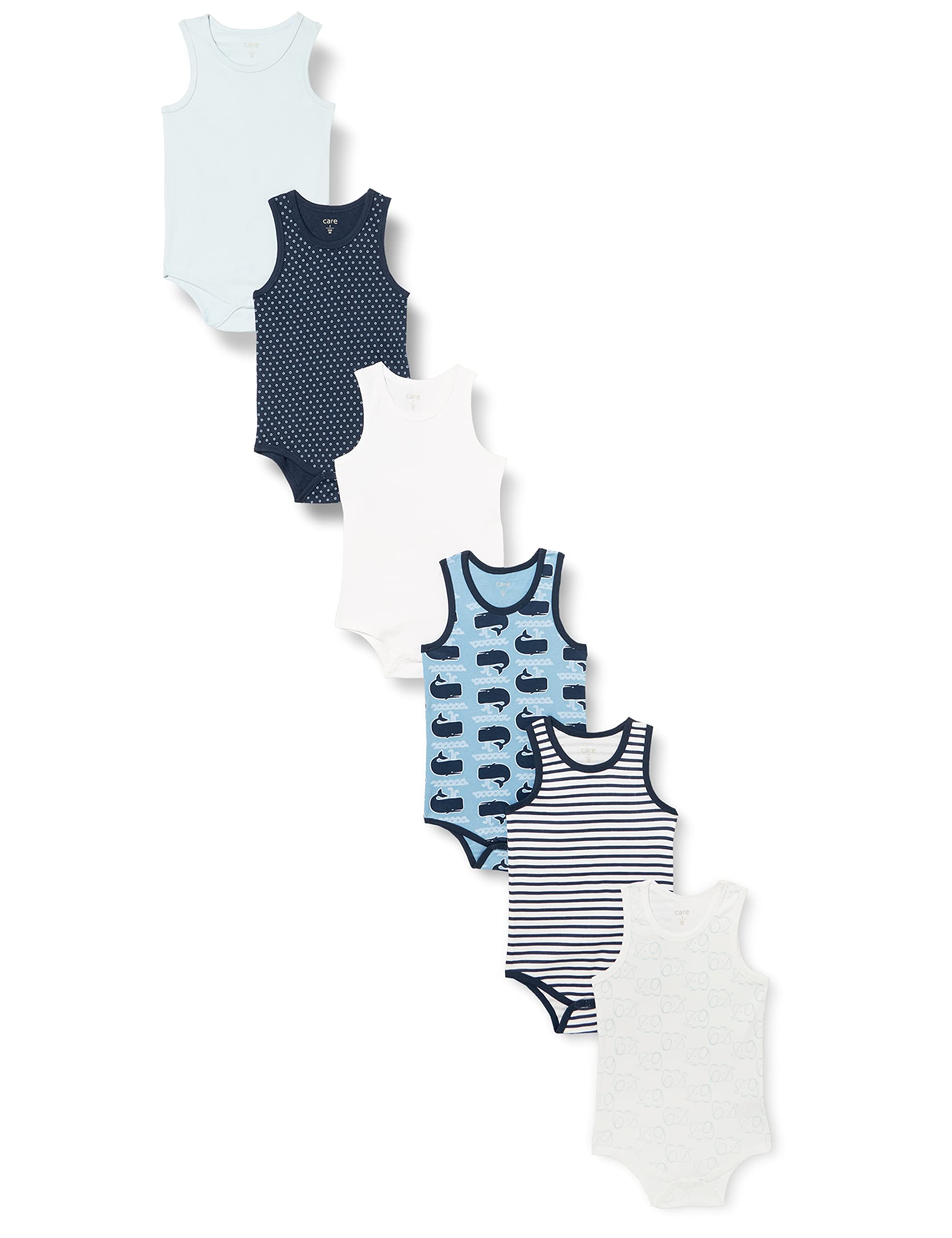Care Body Ns - Aop (6-pack) Body Senza Maniche Bimbi 0-24 (Pacco da 6)
