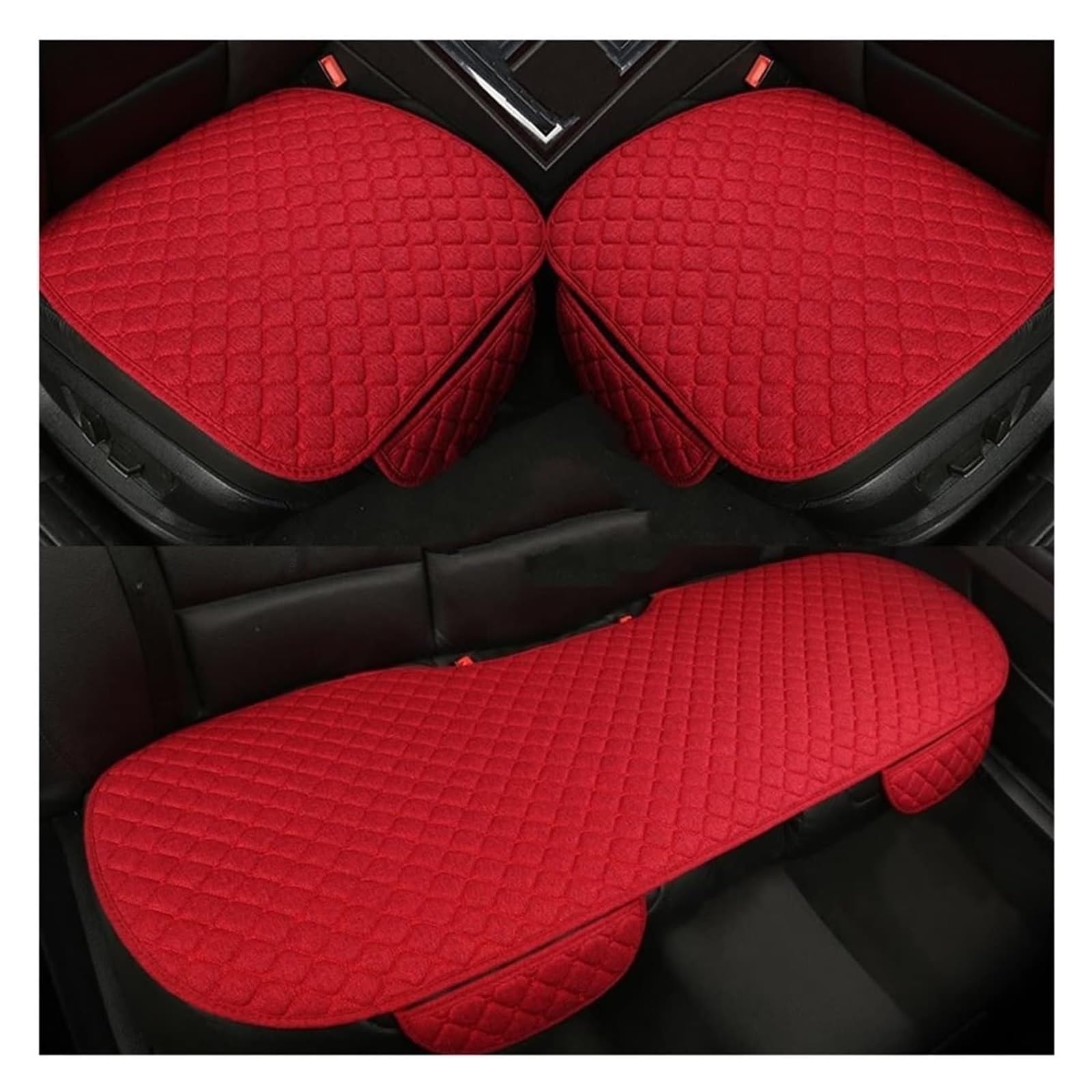 Copri-Sedile Coprisedile Universale Per Auto Protezione Dello Schienale Sedile Anteriore Posteriore Cuscino Lavabile Tappetino Per Auto Coprisedili Auto(Red-3pcs)