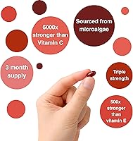 Vista 2 de Astaxantina de microalgas naturales 12 mg - 90 cápsulas blandas Suplementos antioxidantes de astaxantina premium* Triple fuerza · Sin OMG ·