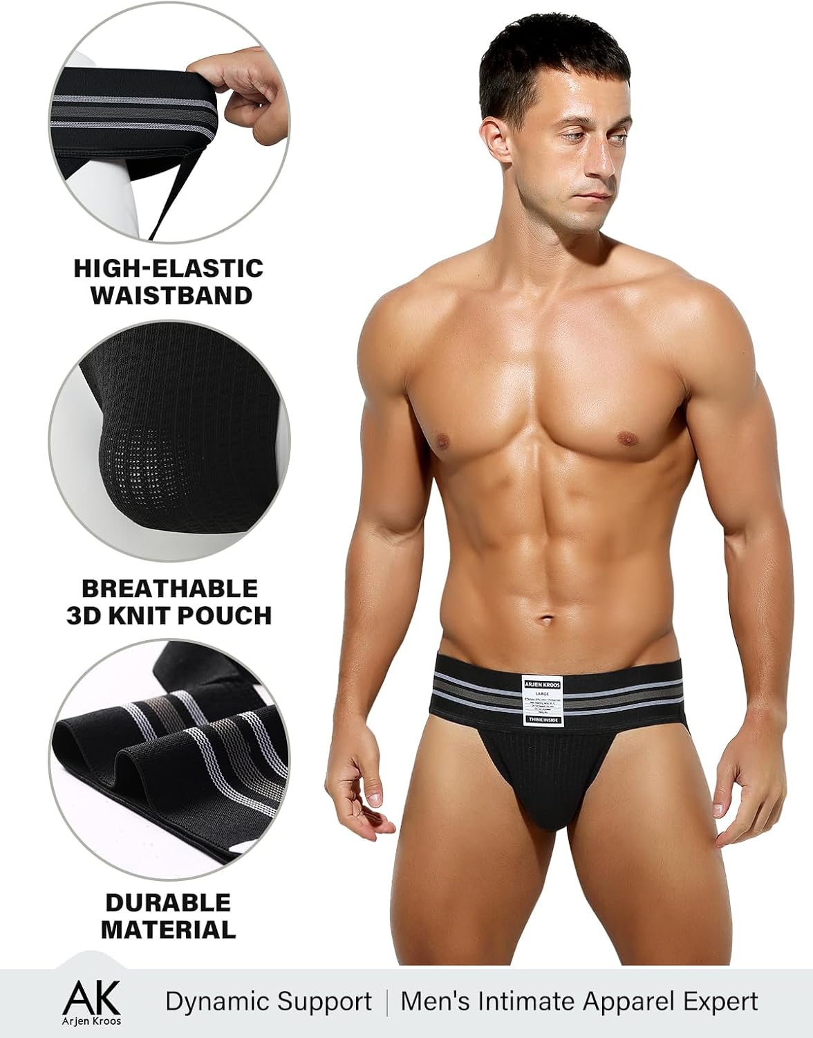 Arjen Kroos Athletic Supporter for Men Jock Straps Gym Underwear Sexy Jockstrap 6 Pack