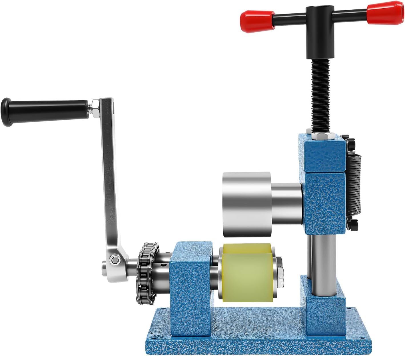 DEIGEHJRE Hand Crank Ring Bracelet Bending Machine, 2 In1 Multifunction Bracelet Jewelry Bender Tool, T-Bar & Roller Control Handle for Processing Rings, Bracelets, Earrings.