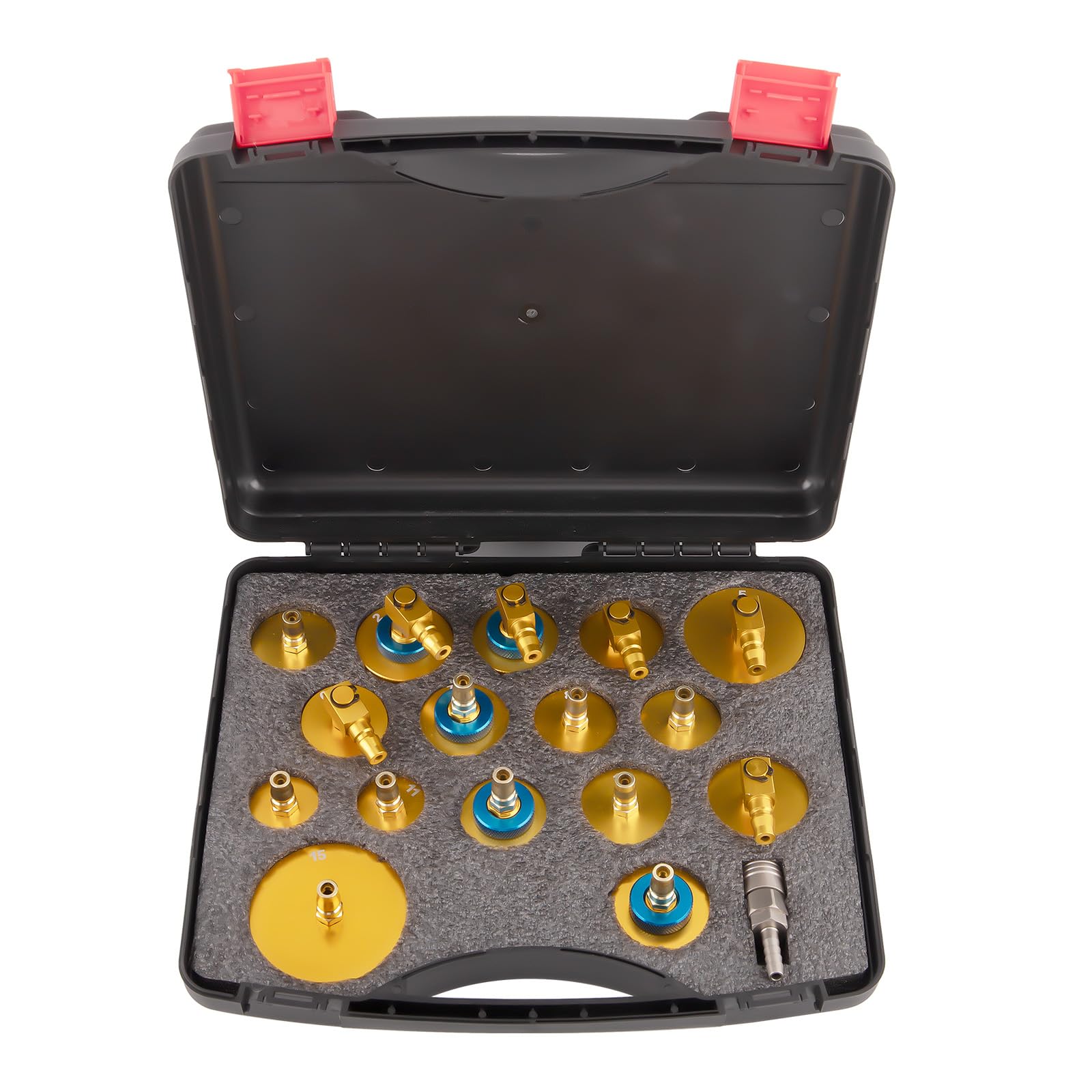 maXpeedingrods Juego 17pz purgador frenos adaptador fluido frenos | Kit purgador cilindro maestro, herramienta purga frenos con adaptador recambio y codo
