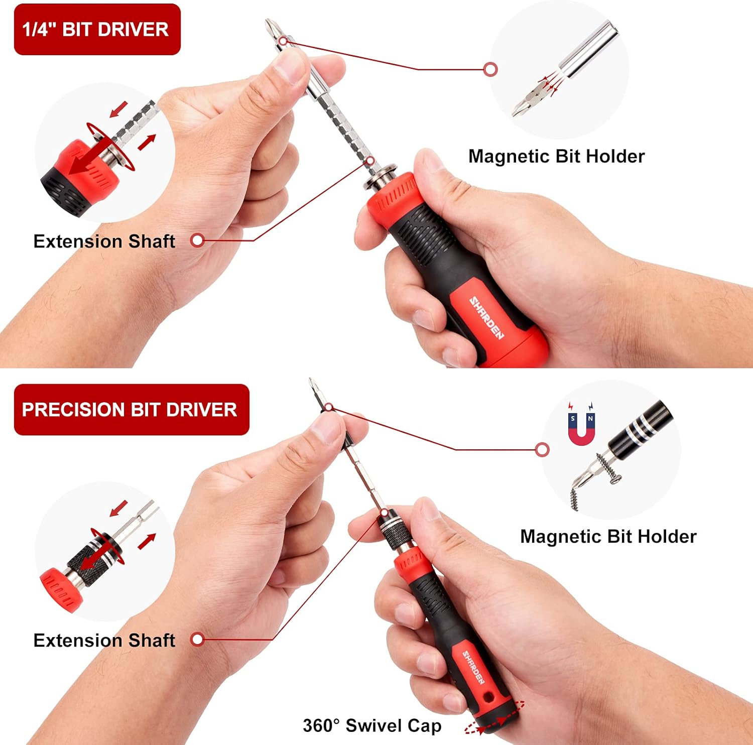 SHARDEN Precision Screwdriver Sets Magnetic 1/4 Inch Nut Driver Set Multi Screwdriver 191-in-1 Repair Tool Kit for Computer, iPhone, Laptop, Cell Phone, PS4, Nintendo, Xbox, Electronics, Household : Tools & Home Improvement