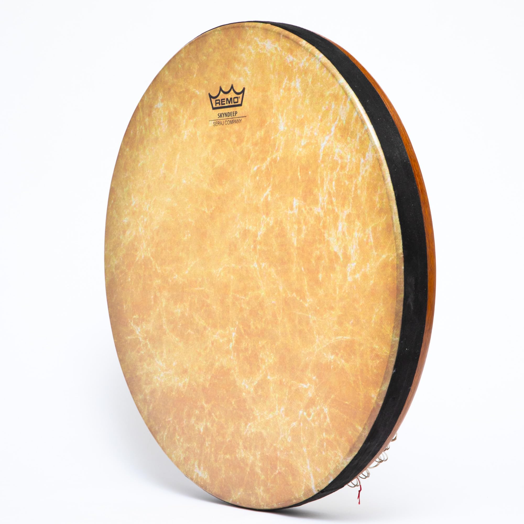 Daf Erbane - Tamburo a telaio di Seraj S10, testa sintetica in pelle di animale, peso leggero 650 g, con custodia morbida, con anelli in nichel