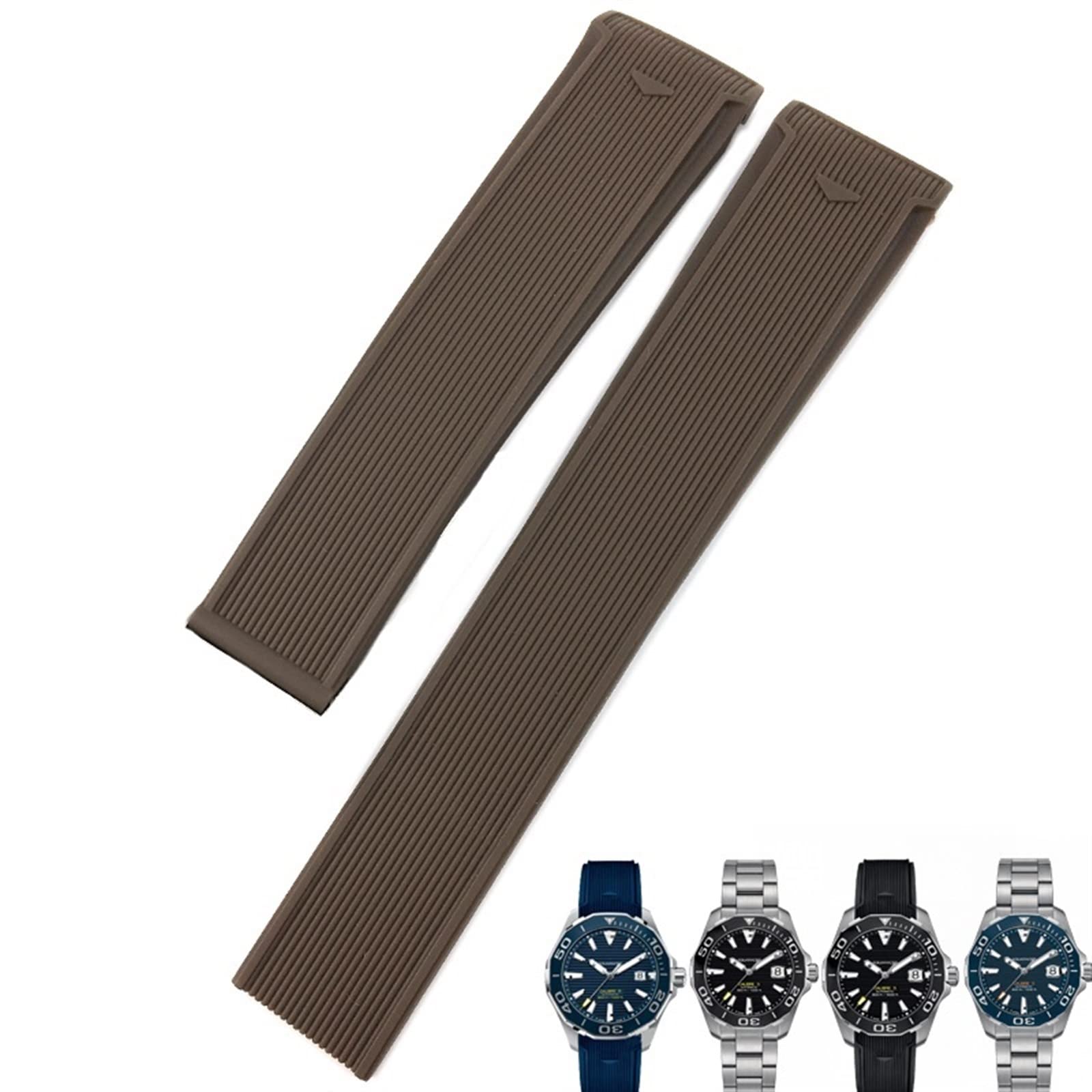 Correa para reloj de 20mm de goma blanda con pasadores resistentes 8