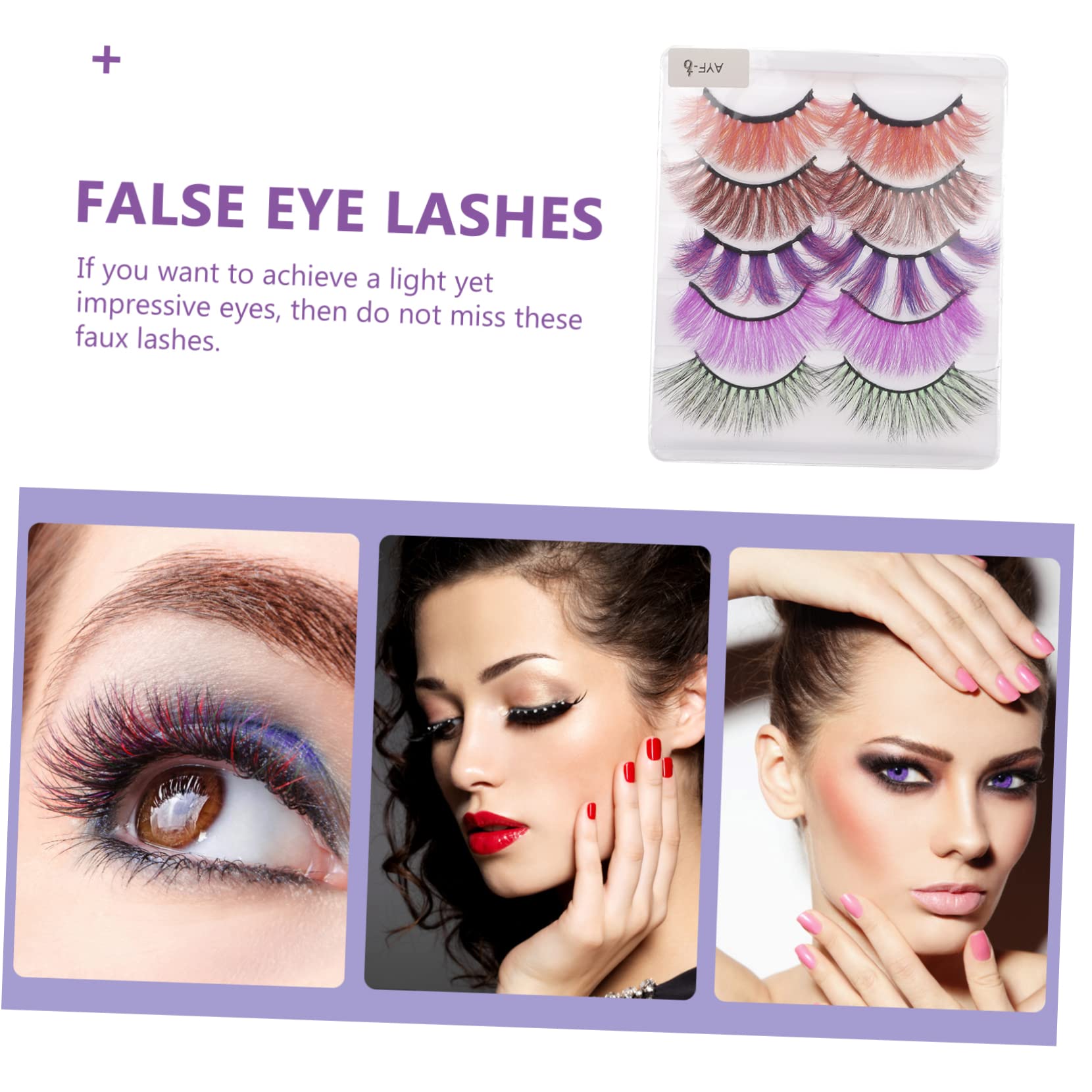 MAGICLULU 25 Paar Farbige Falsche Wimpern Bunte Wimpern Wimper Synthetischer Faser Cosplay-make-up-wimpern Augen-make-up-tools Glitzerwimpern Luxuriös Verlängern Nachahmung Von 3d