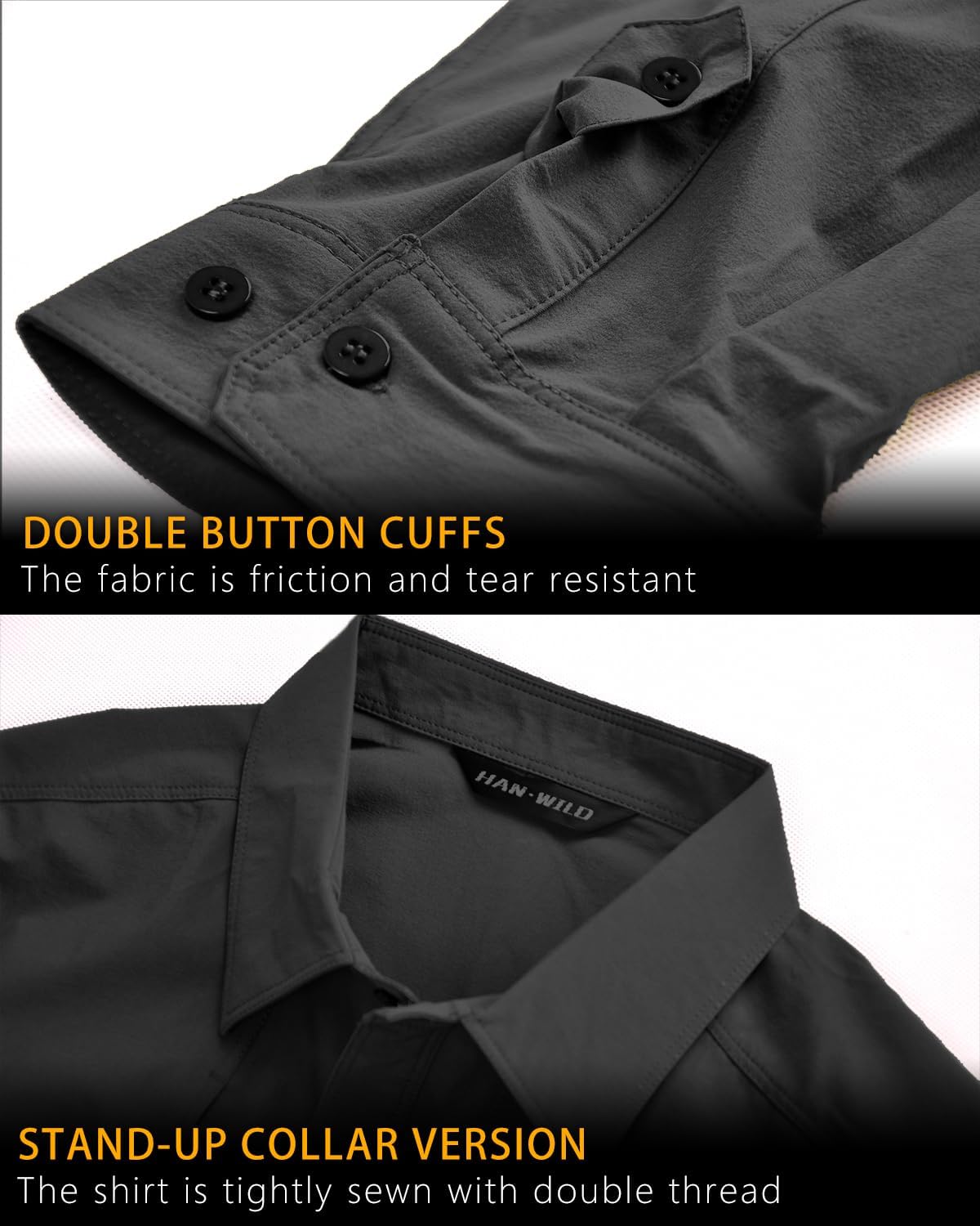 Men's Tactical Shirts Breathable Quick Dry Long Sleeve Fishing Shirt Sun Protection Outdoor Lightweight Button-Up Work Shirt - Image 2