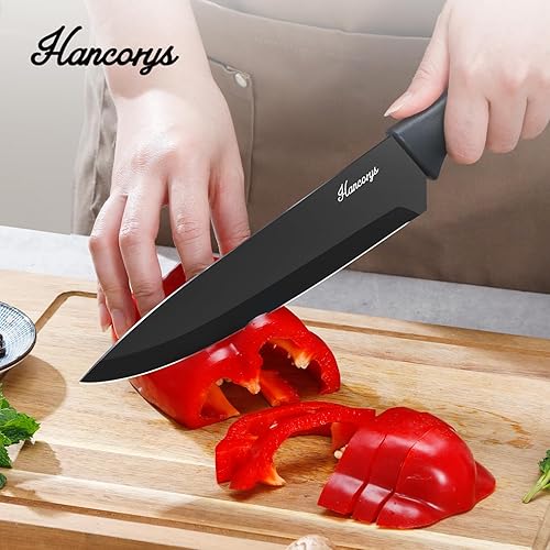 Vista 5 de Juego de cuchillos para cocina con bloque, juego de cuchillos de chef de 15 piezas con autoafilado, cuchillas de revestimiento de cerámica