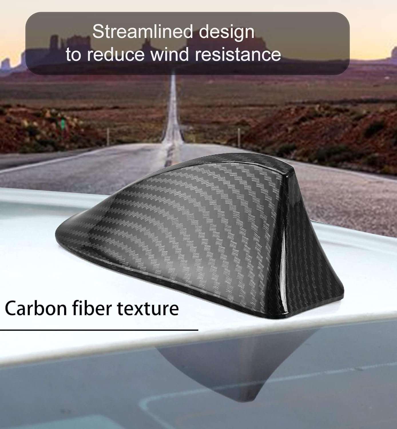 1 Pcs Carbon Fiber Pattern Shark Fin Antenna Cover Base for 2017-2022 Ford Super Duty F250 F350 F450 F550, Car Roof Aerial Shell Aerodynamic Styling Parts