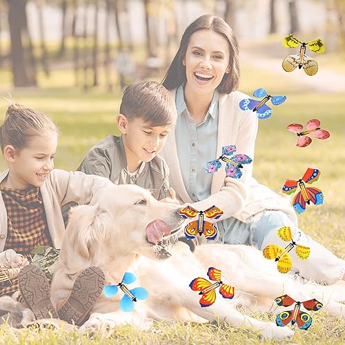 Miniatura 4 de YOKER 12 piezas de hada mágica de mariposa voladora con banda de goma, regalo sorpresa para fiestas, jugar, festivales y cumpleaños