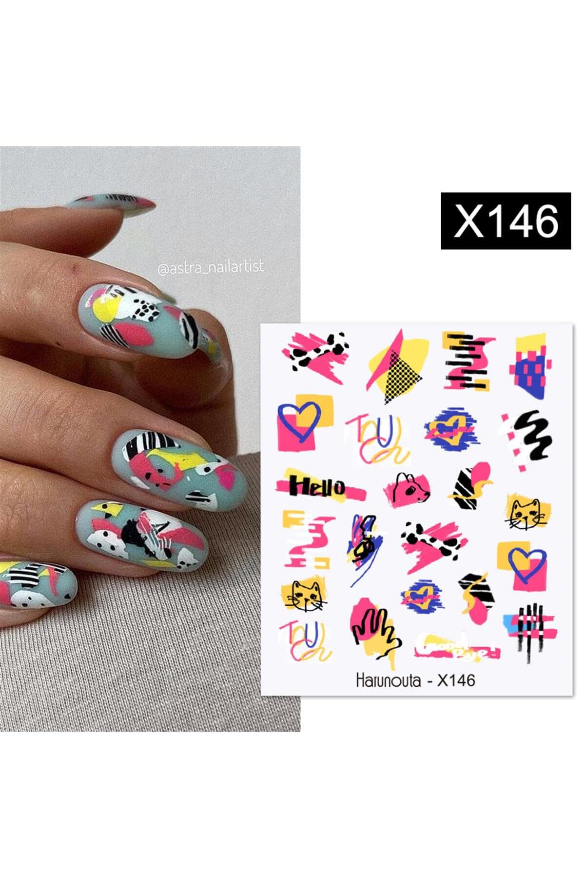 Tırnakmania Su Transferli Nail Art Sticker X146 (55344-1) 3977