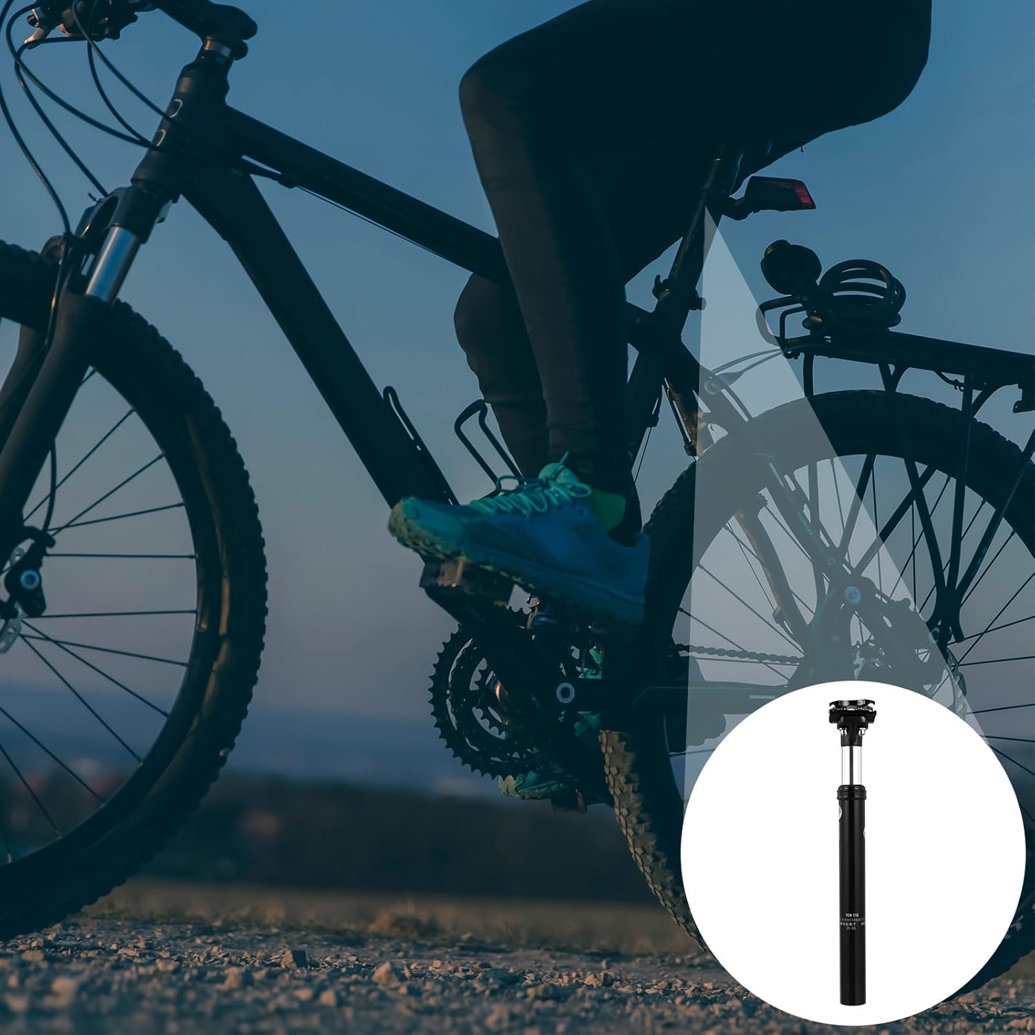 BESTonZON Mountain Bike Seat Post 31.6mm Aluminum Alloy Suspension Seatpost Absorber Shock-reducing Damper for Cycling Seat Tube