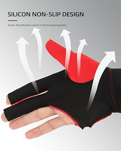 Miniatura 3 de KONLLEN Billiards Gloves for Left HandRight Hand LXL Pool Gloves Professional Non-Slip Adjustable Breathable Snooker Gloves Popular Sizes for Men &